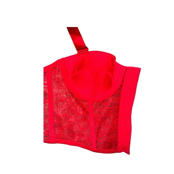 Y2K Juicy‎ Couture Red Lace bustier/Bralet studded gold accent sz 34B - Picture 4 of 6